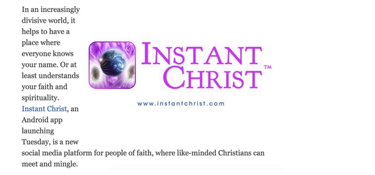Instant Christ featured in AdWeek
