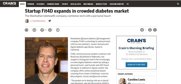 Fit4D Featured in in Crain's New York